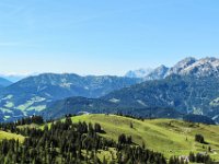 0096 - Blick von der Zwieselalm hoehe 1578 m zum Hochkoenig und links im Hintergrund das Wiesbachhorn und der Grosglockner
